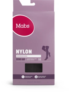Mabs Nylon kompresjonsstrømpe lår klasse 1 sort S 1 par