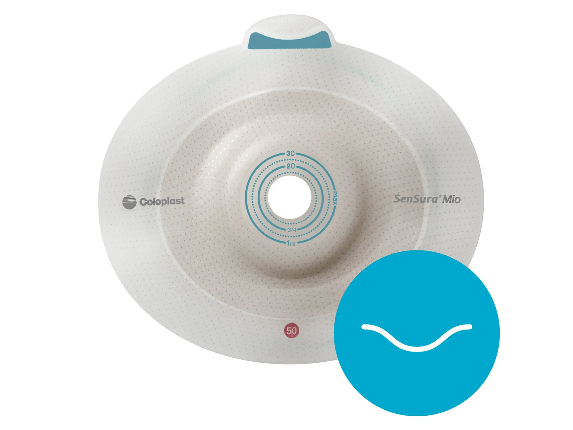 Coloplast SenSura Mio Flex Convex Light elastisk hudplate, 164710, Kleberkobling 35mm, hullstørrelse 10-20 mm, 5 stk.