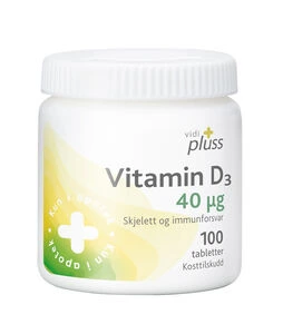 Vidi pluss vitamin D tab 40 mikrog