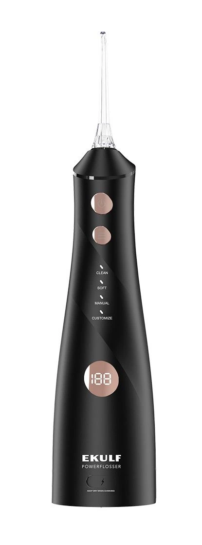 Ekulf PowerFlosser Cordless Premium munnskyller sort 1 stk
