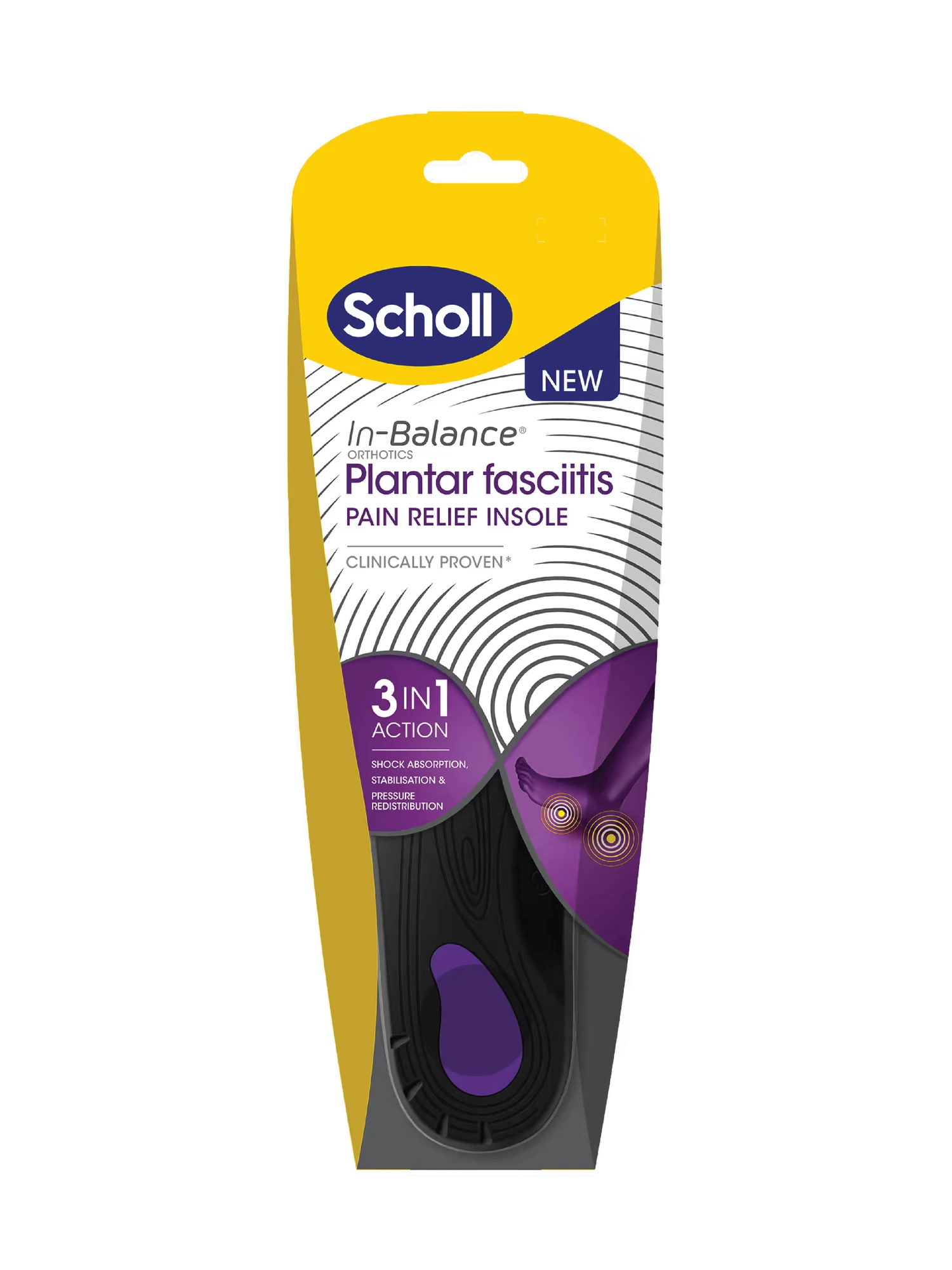 Scholl In-Balance innleggssåle for plantar fasciitt str M 40-42 1 par
