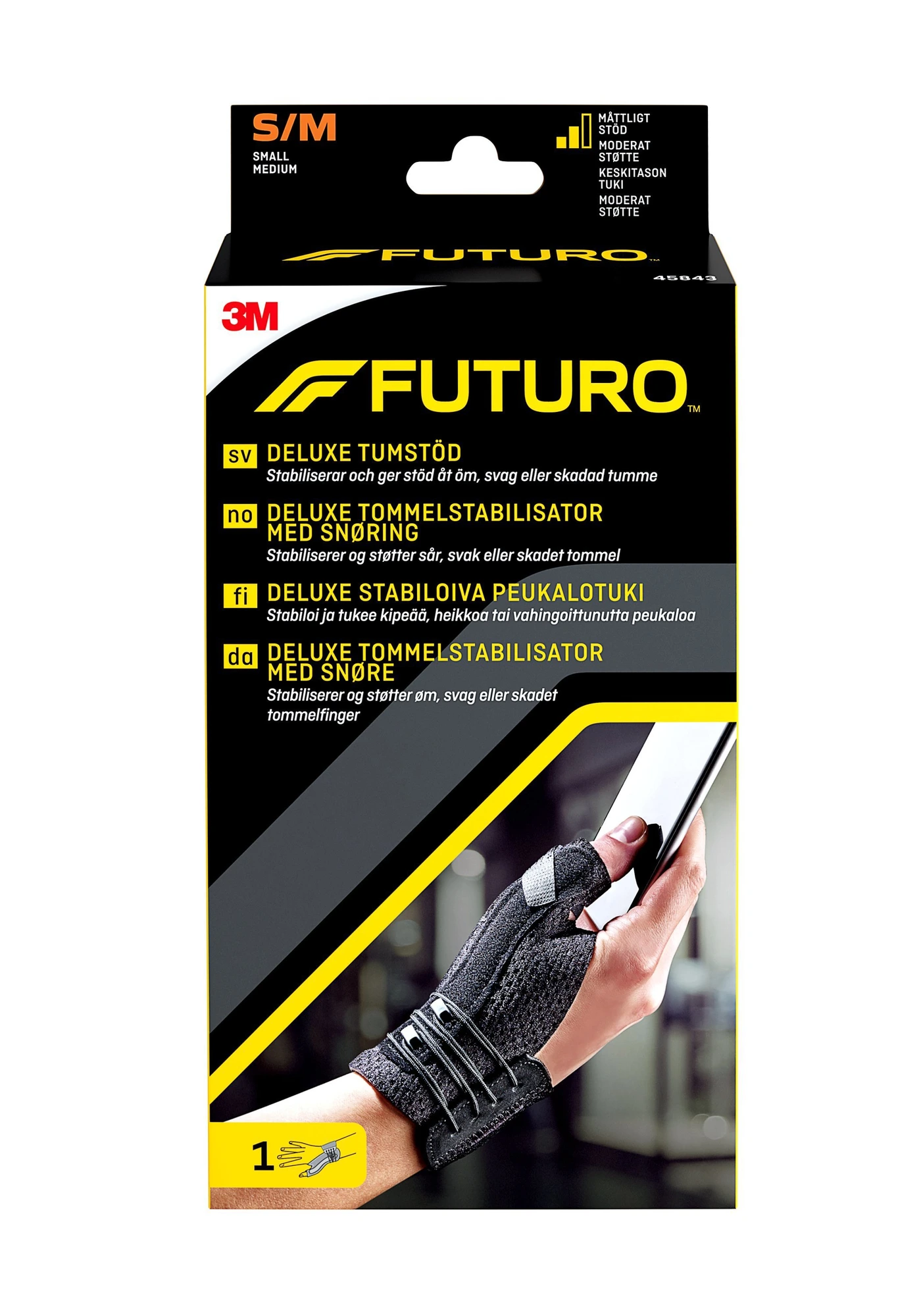 Futuro Deluxe tommelstabilisator med snøring str S/M 1 stk