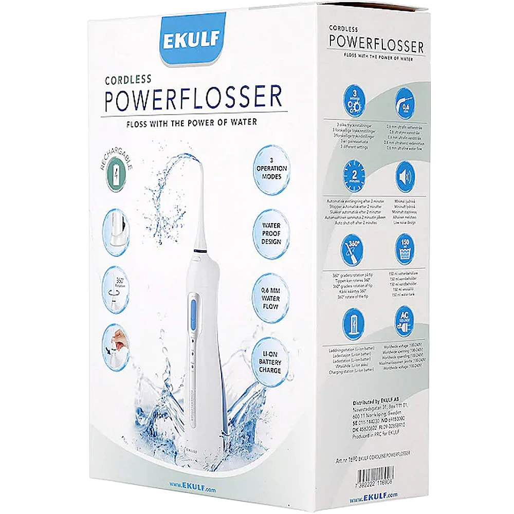 Ekulf PowerFlosser Cordless munnskyller 1 stk
