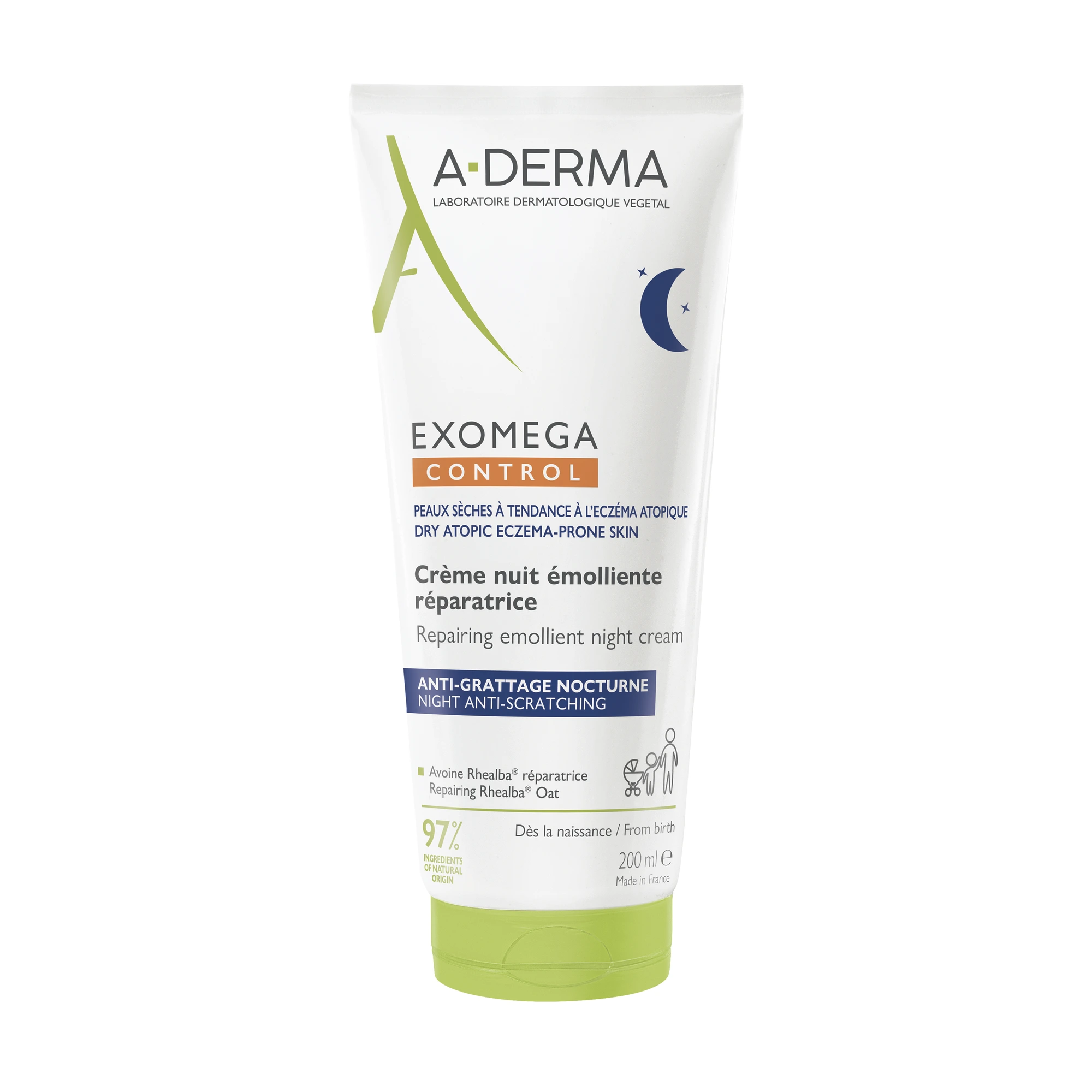 A-Derma Exomega Control Night fuktighetskrem 200 ml