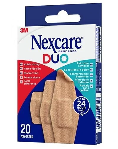 Nexcare Duo plaster assorterte størrelser 20 stk