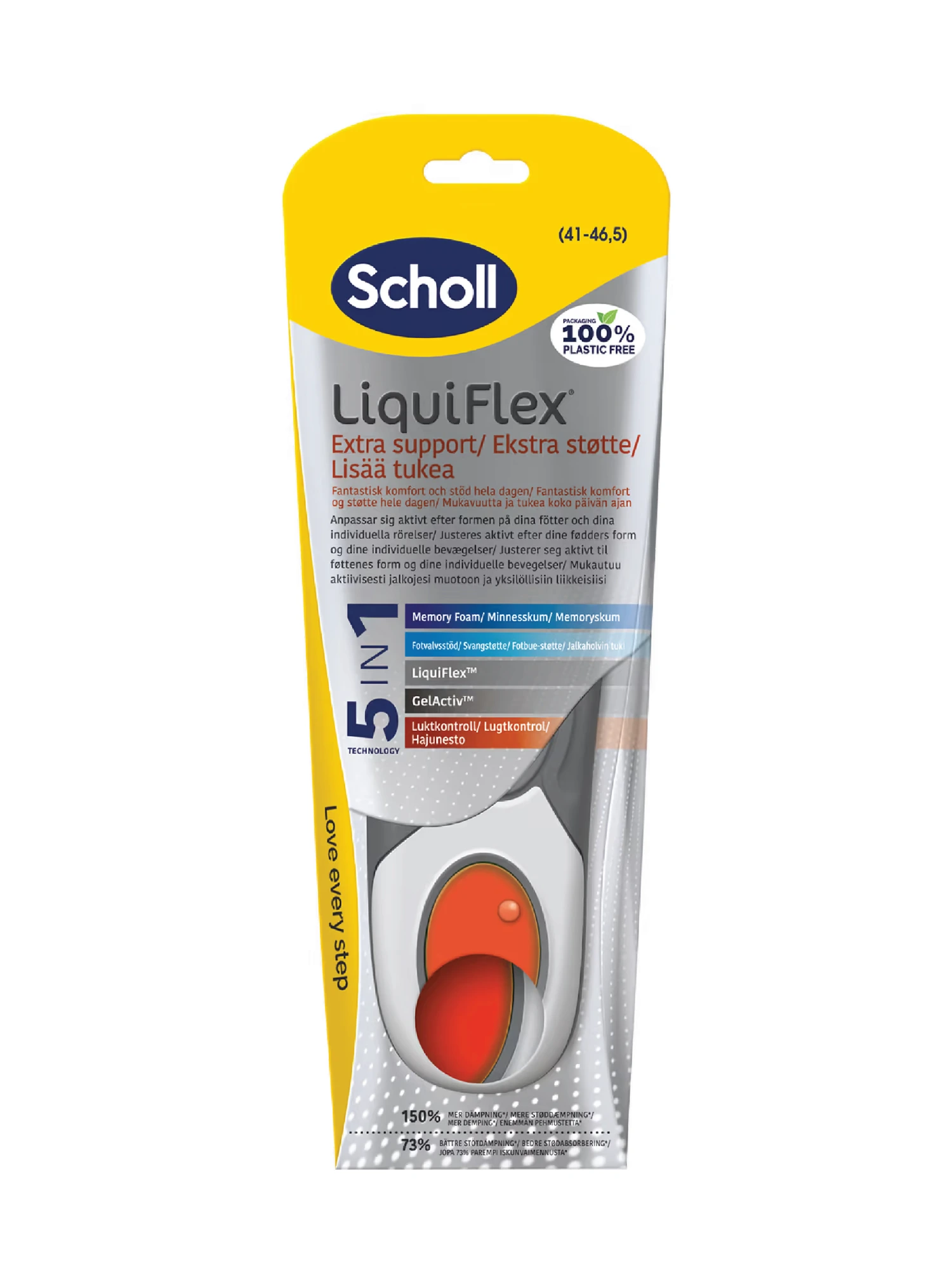 Scholl LiquiFlex Extra Support innleggssåle L (41-46,5) 1 par