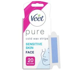 Veet Pure Cold Wax Strips hårfjerning til ansikt sensitiv hud 20 stk