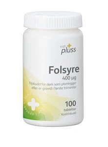 Vidi pluss folsyre tab 400 mikrog