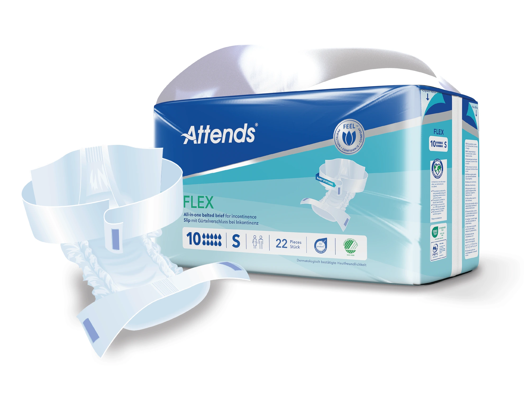 Attends Flex 10 S beltebleier 22 stk