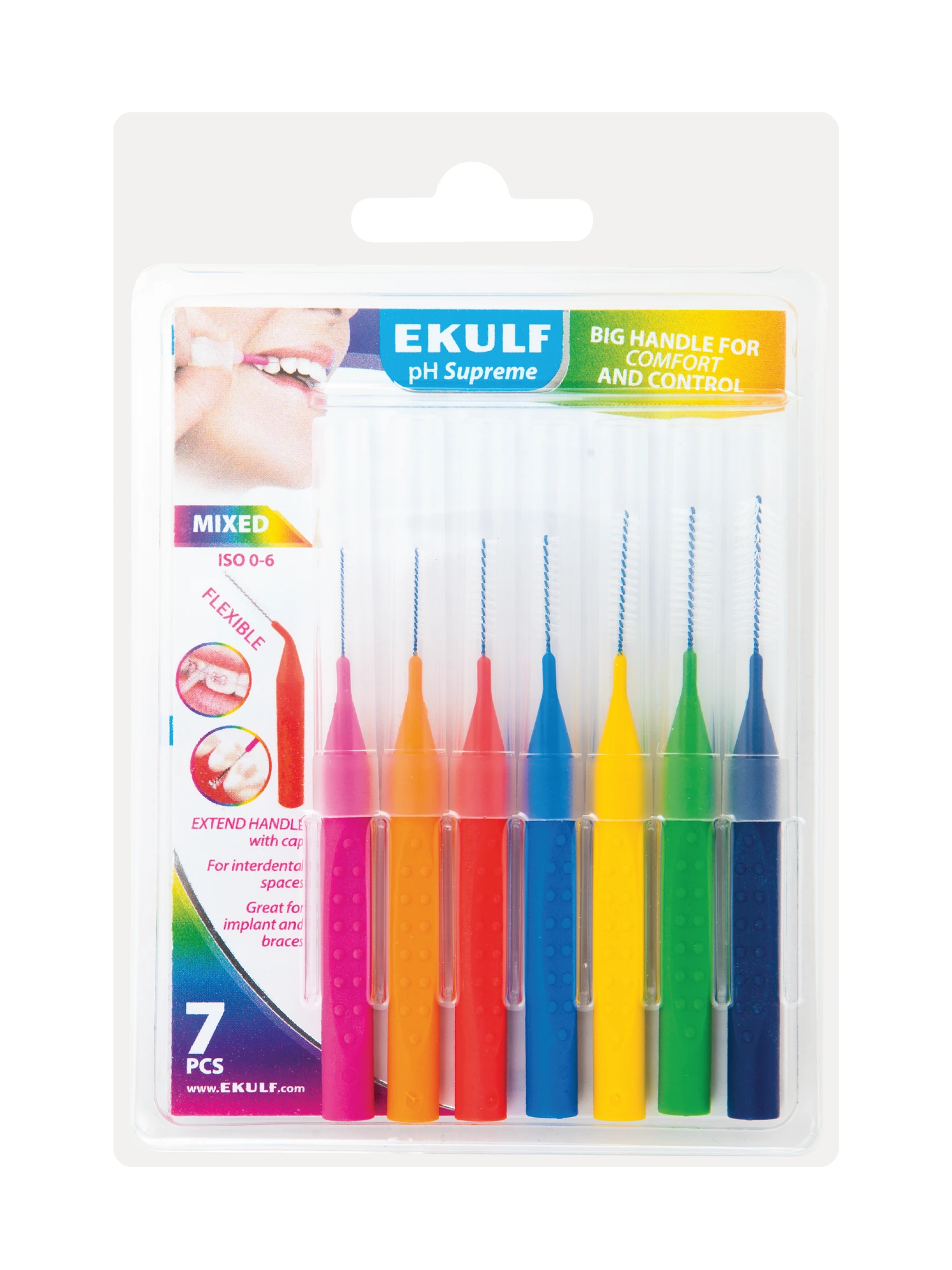 Ekulf pH Supreme Mellomromsbørste Mixed, 6 stk.