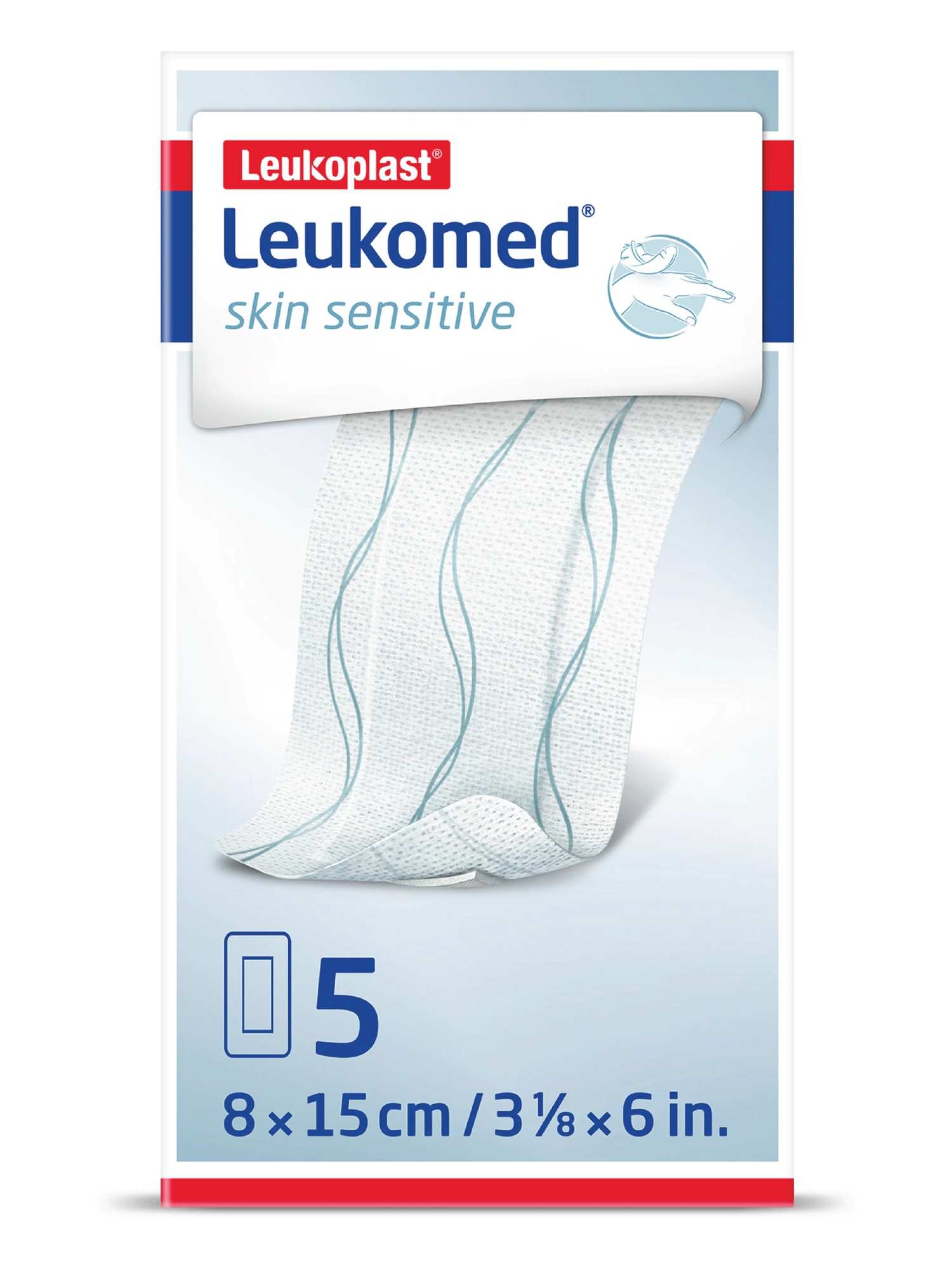 Leukomed Skin Sensitive sårbandasje 8 x 15 cm 5 stk