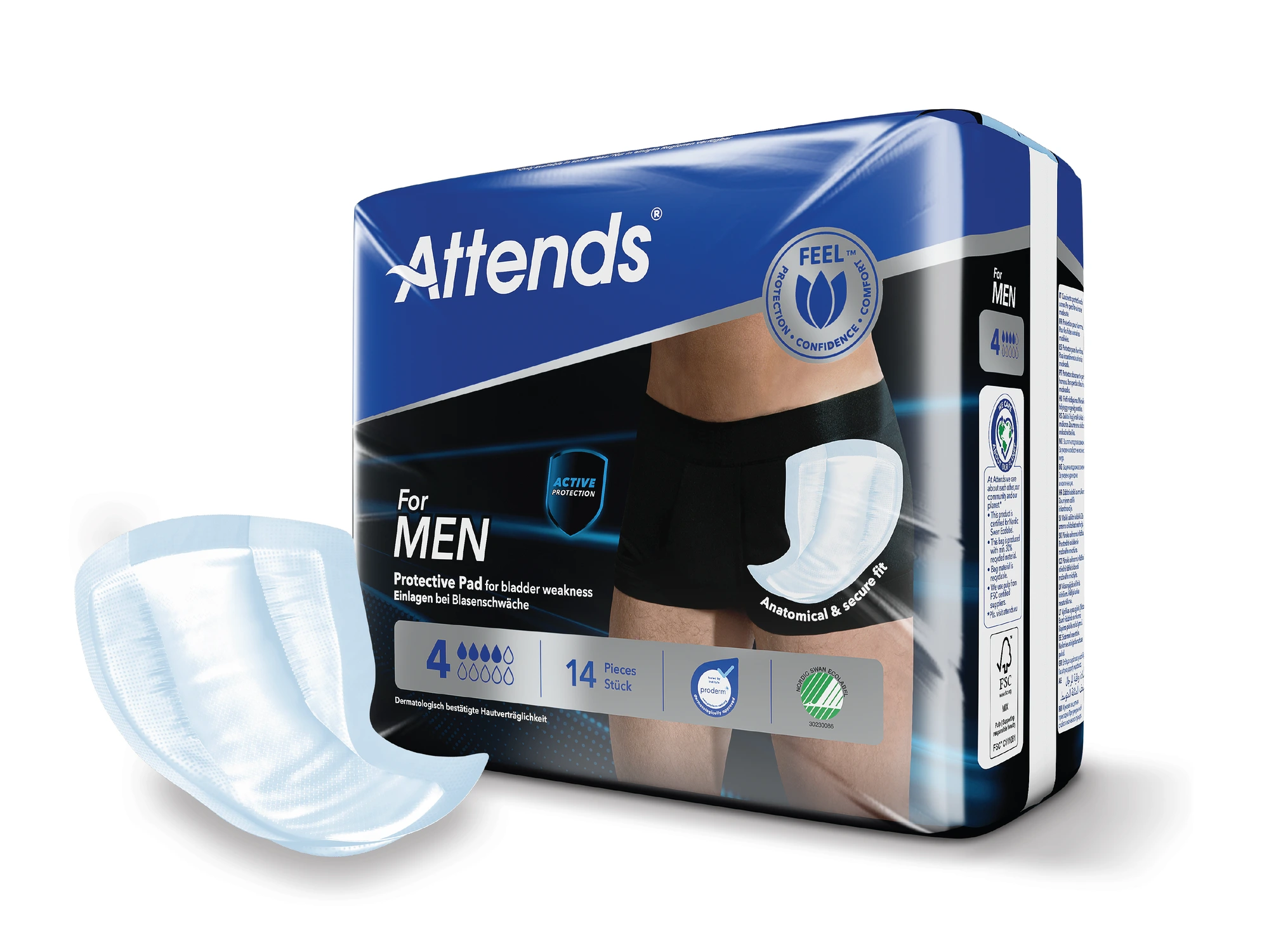 Attends for Men 4 14 stk