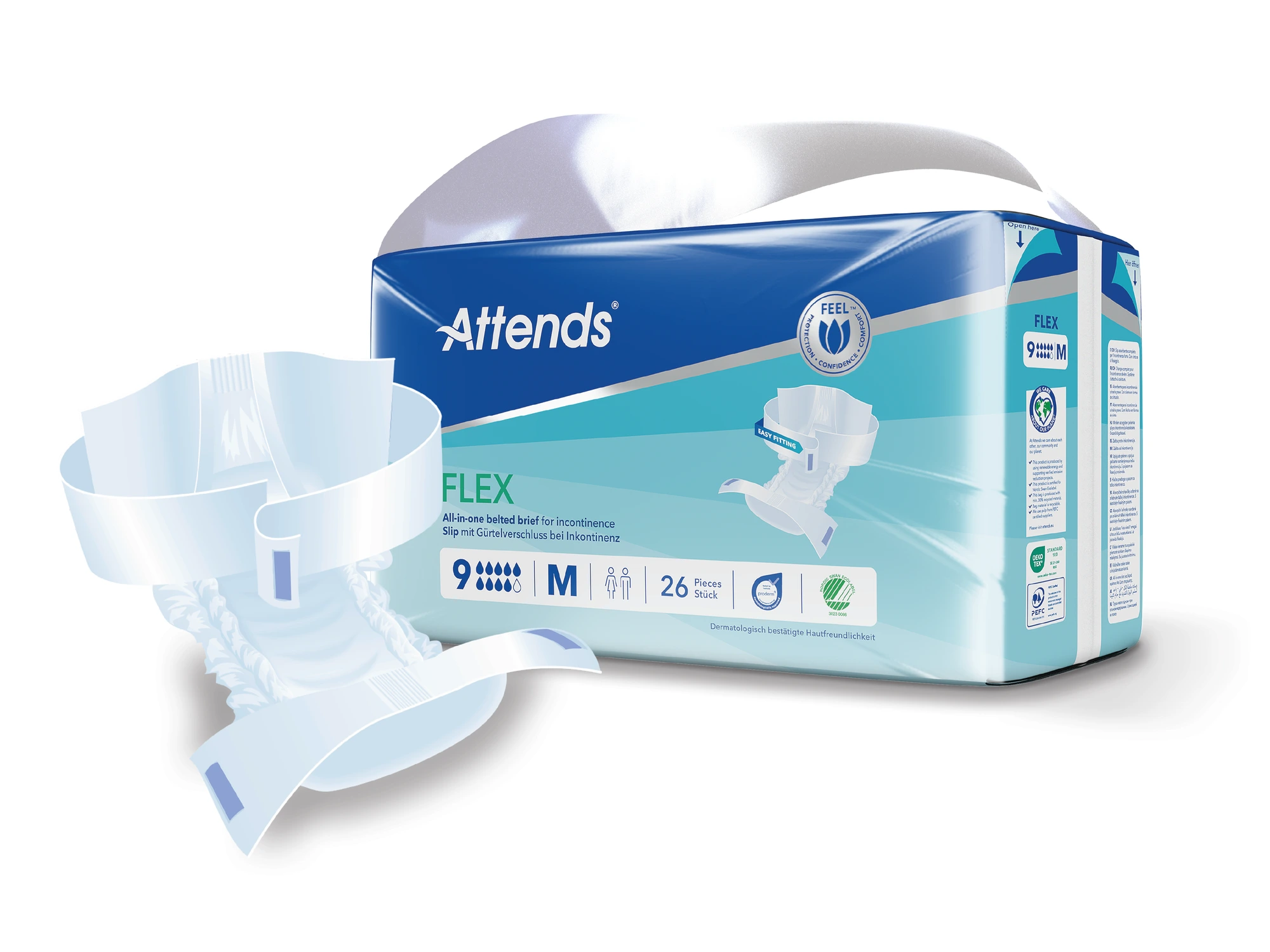 Attends Flex 9 M beltebleier 26 stk