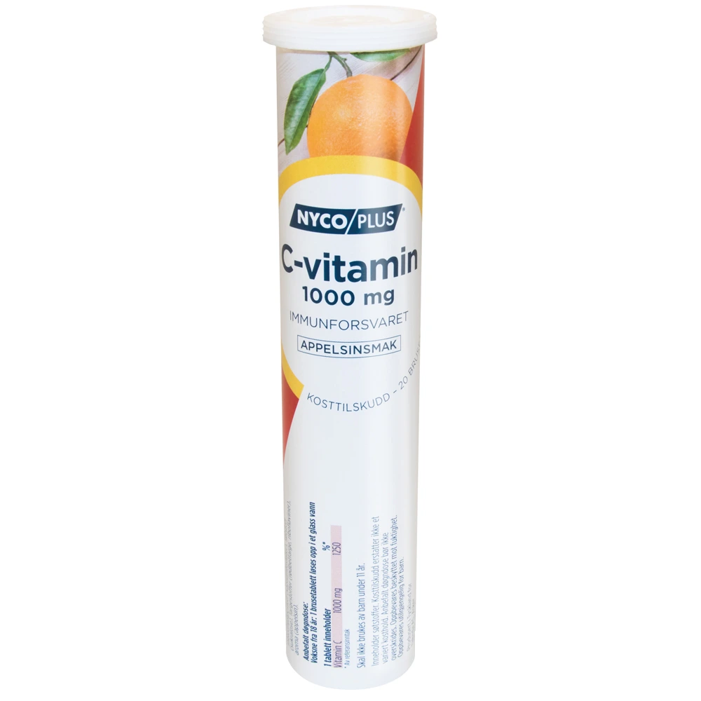 Nycoplus C-vitamin brusetab med appelsinsmak 1000 mg