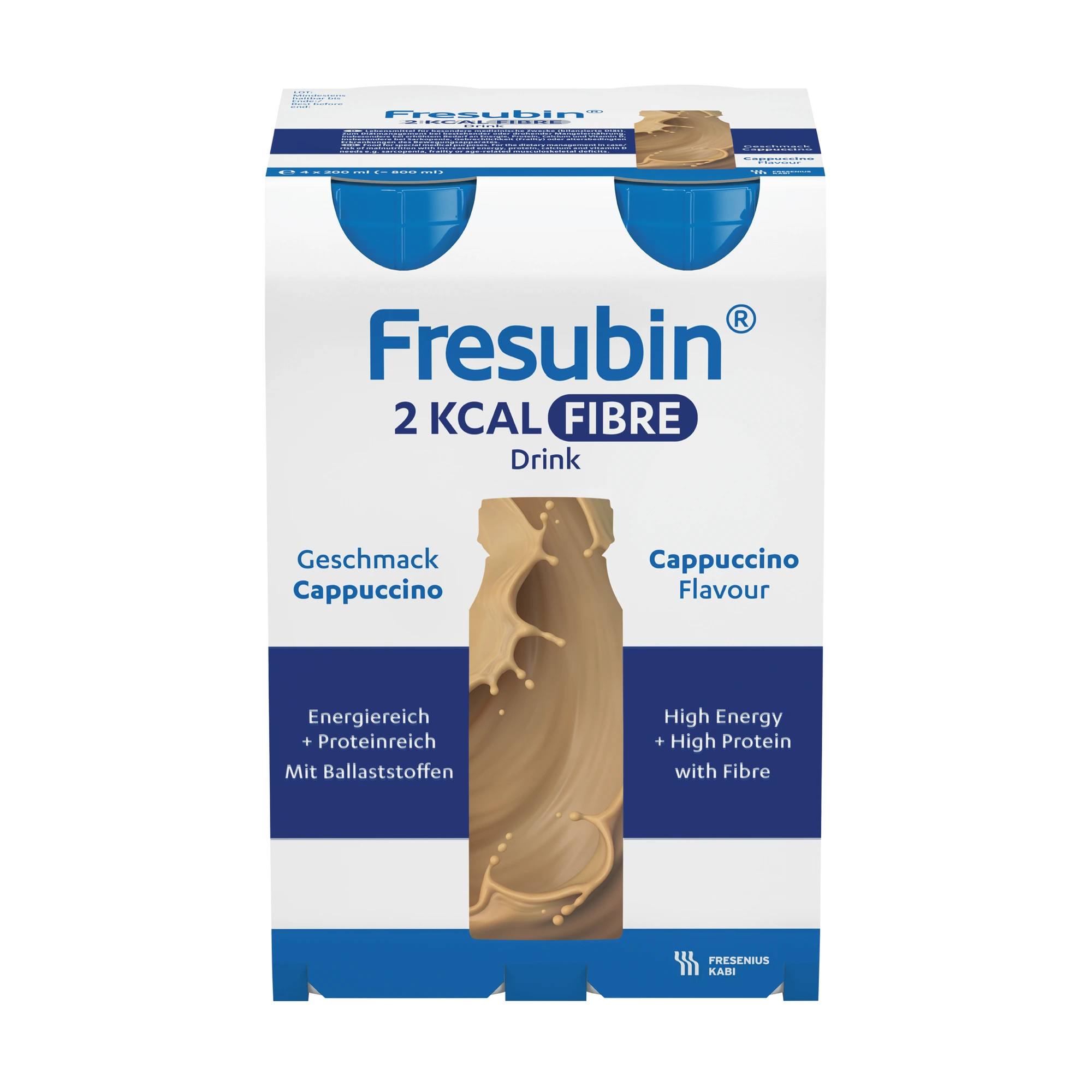 Fresubin 2 kcal Fibre Drink næringsdrikk cappuccino 4x200 ml