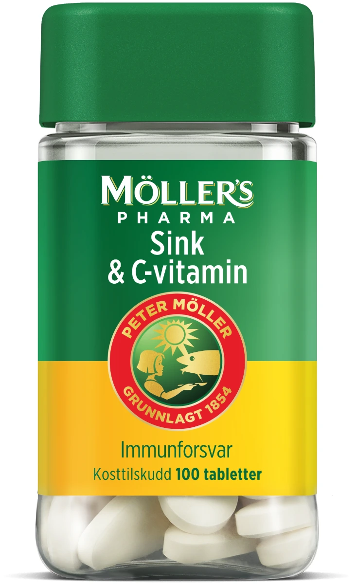 Møllers pharma sink+vit-C tab 14 mg/200 mg