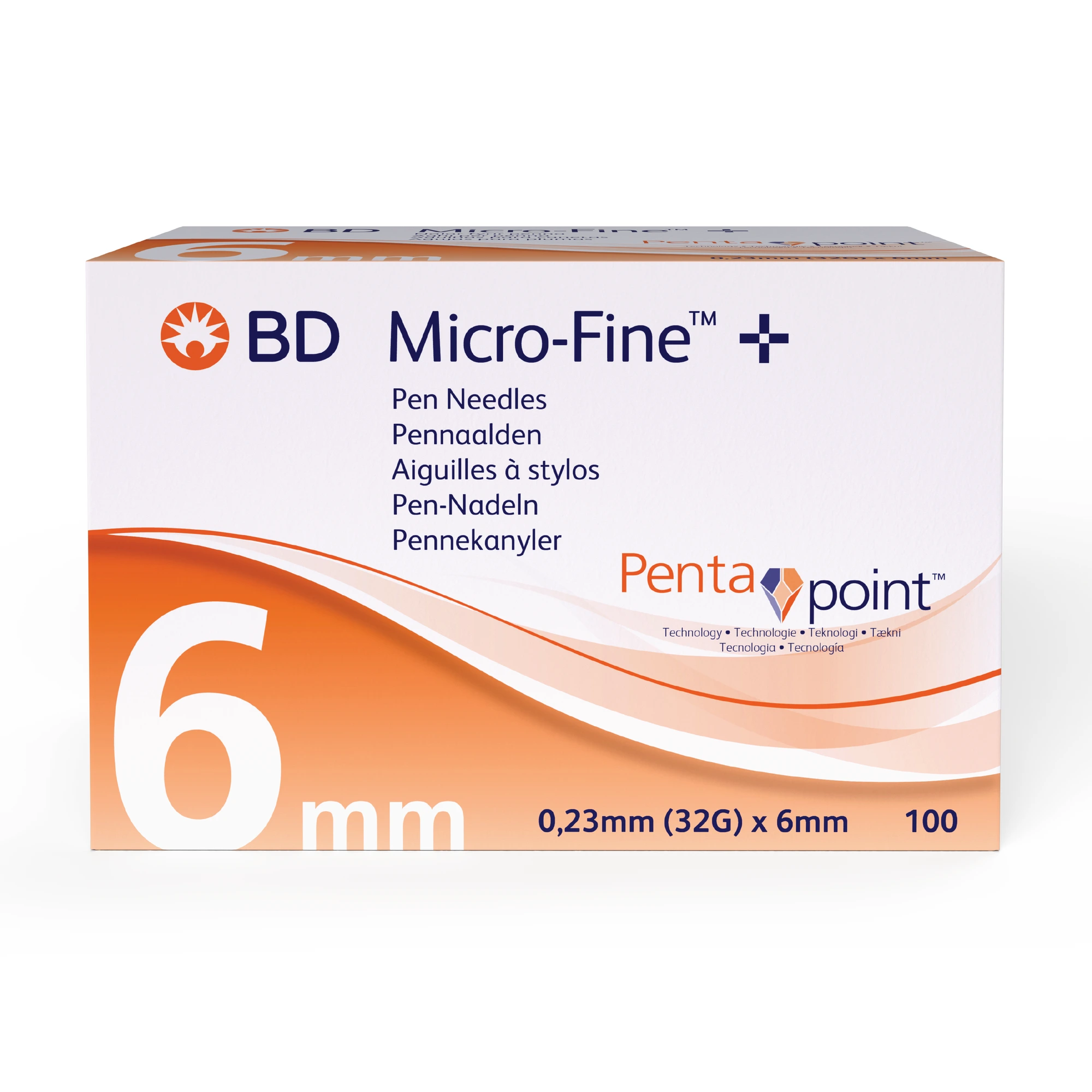 BD Micro-Fine+ pennekanyler 6 mm 32 G 100 stk