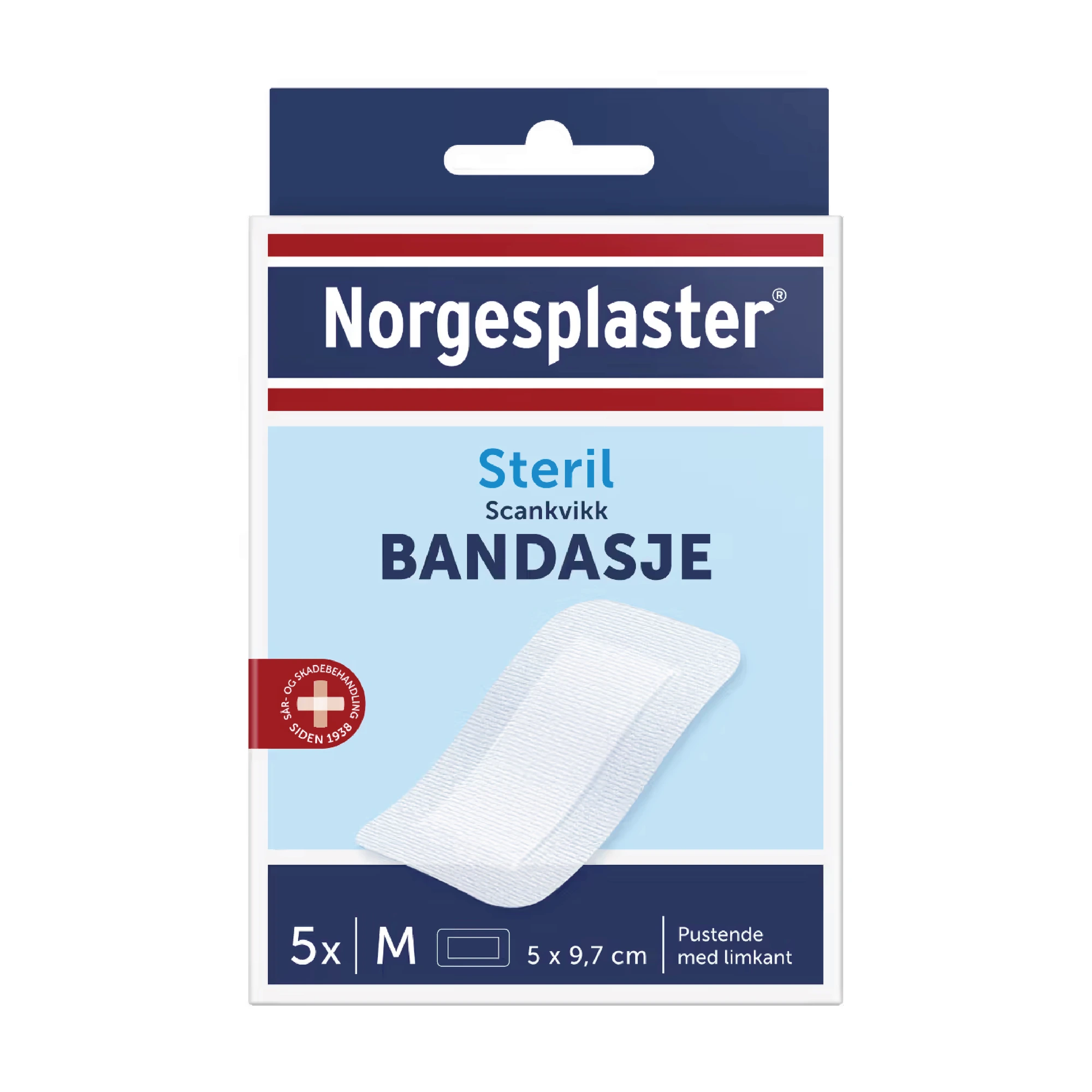 Norgesplaster Scankvikk bandasje hvit 5x9,7cm 5 stk