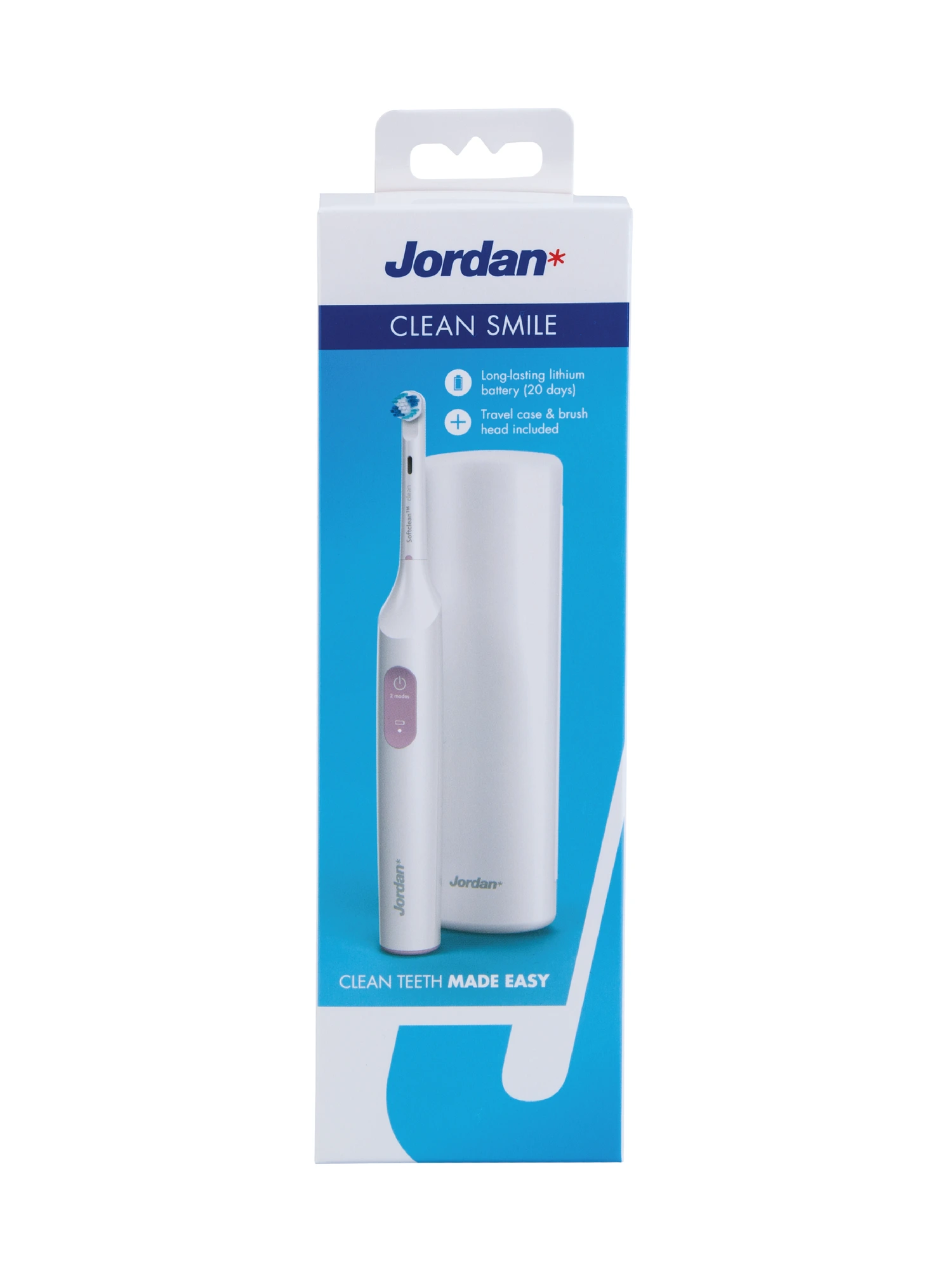 Jordan Clean Smile elektrisk tannbørste rosa 1 stk