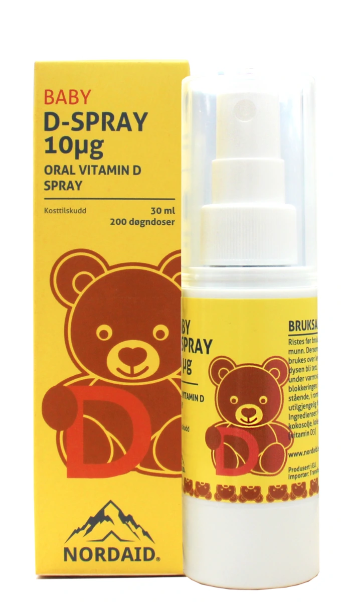 Nordaid D-spray 10 oral vitamin D munnspray 10 mikrog/dose