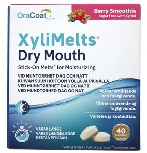 XyliMelts klebetabletter mot munntørrhet røde bær (Berry Smoothie) 40 stk