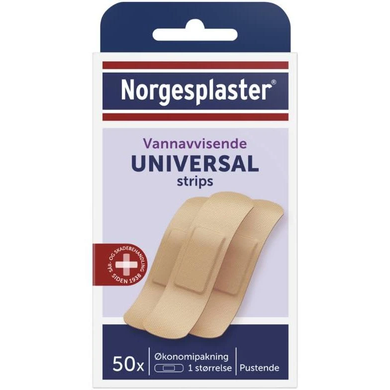 Norgesplaster Universal strips plaster økonomipakning 50 stk