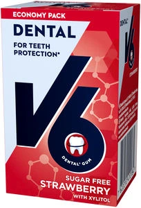 V6 Dental tyggegummi jordbærmint 70 g