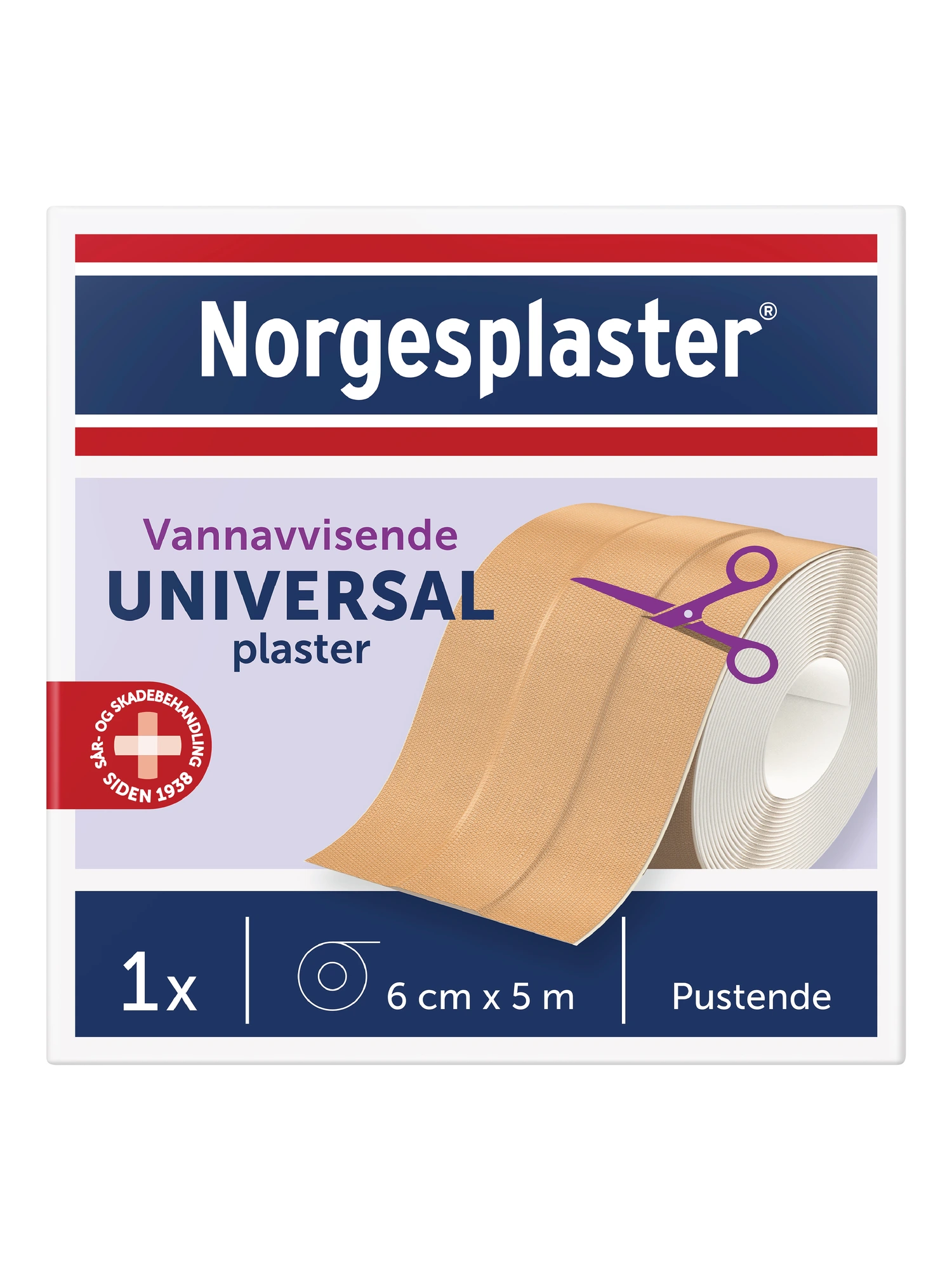 Norgesplaster Universal klippeplaster, 6 cm x 5 m, 1 stk.