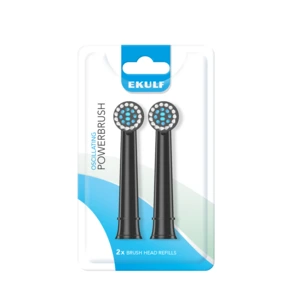 Ekulf PowerBrush Black børstehoderefill 2 stk