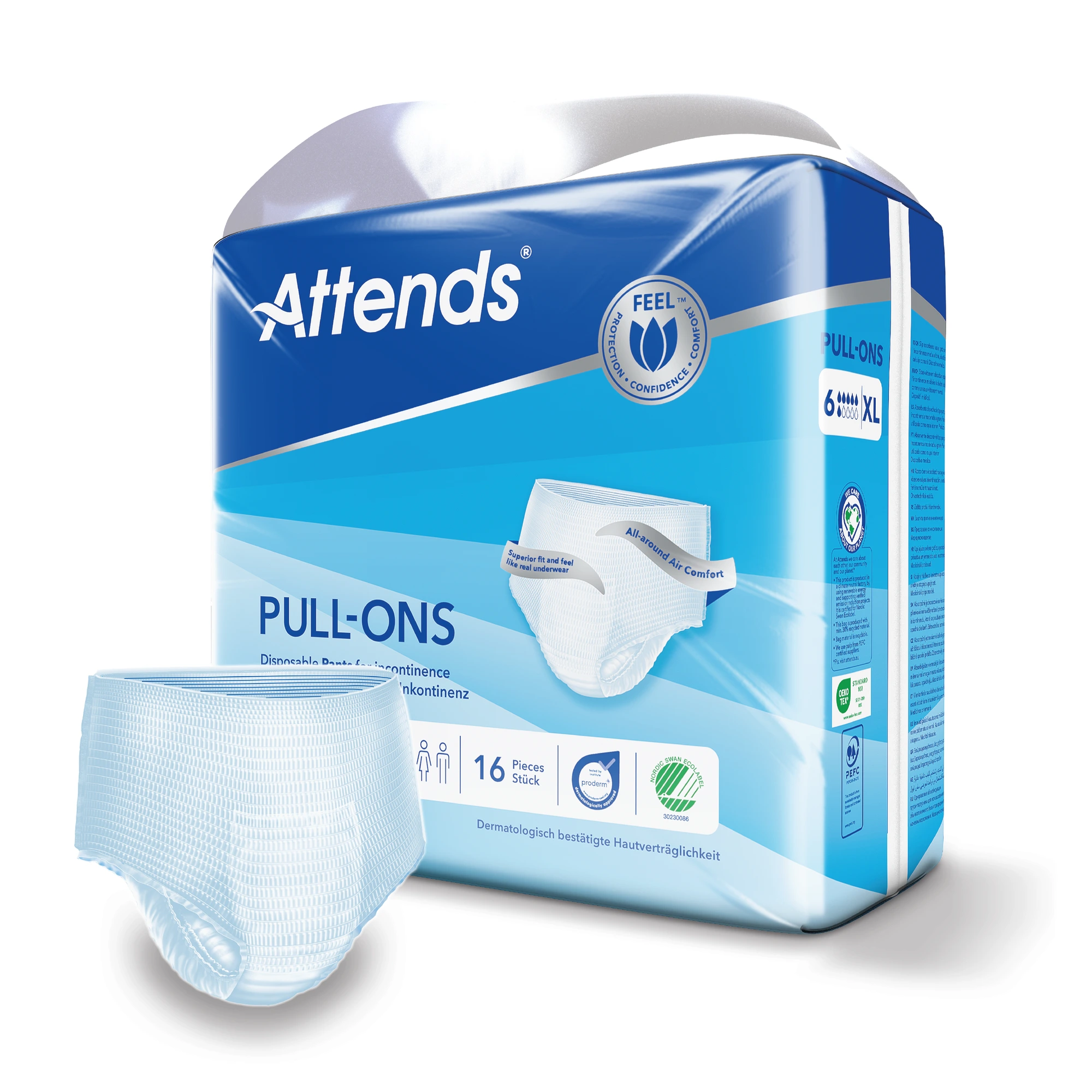 Attends Pull-Ons 6 XL bleiebukse for urinlekkasje 16 stk