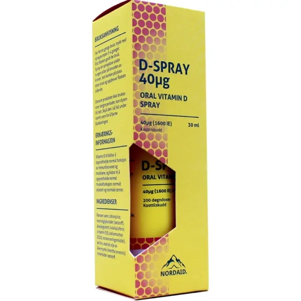 Nordaid D-spray 40 oral vitamin D munnvann oppl 40 mikrog/dose