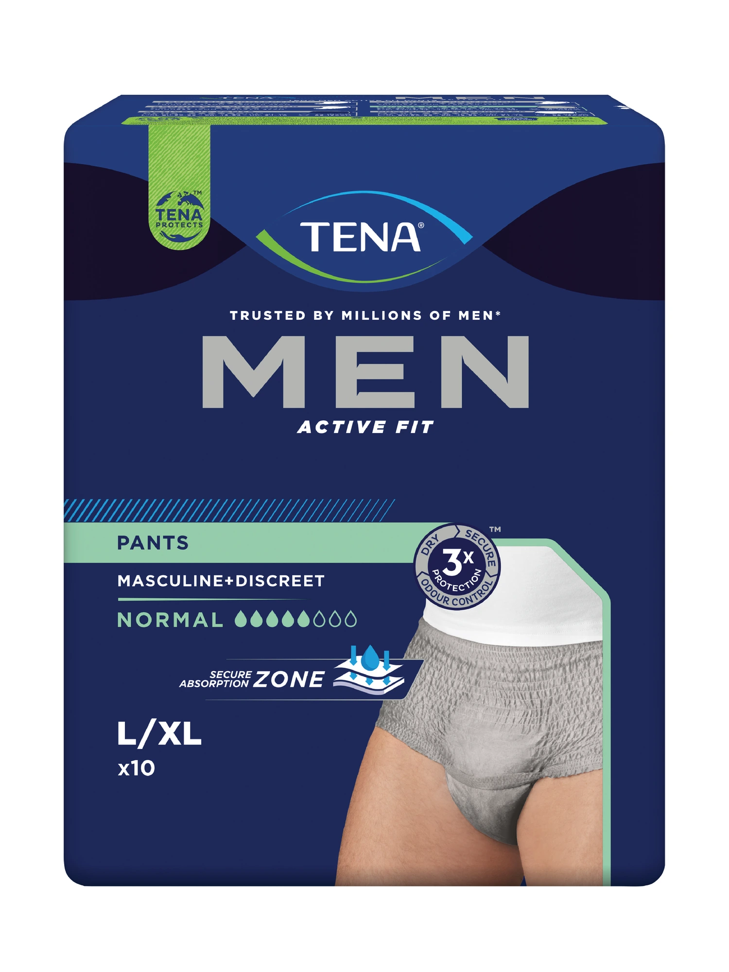 TENA Men Active Fit Pants Normal buksebleie L/XL 10 stk