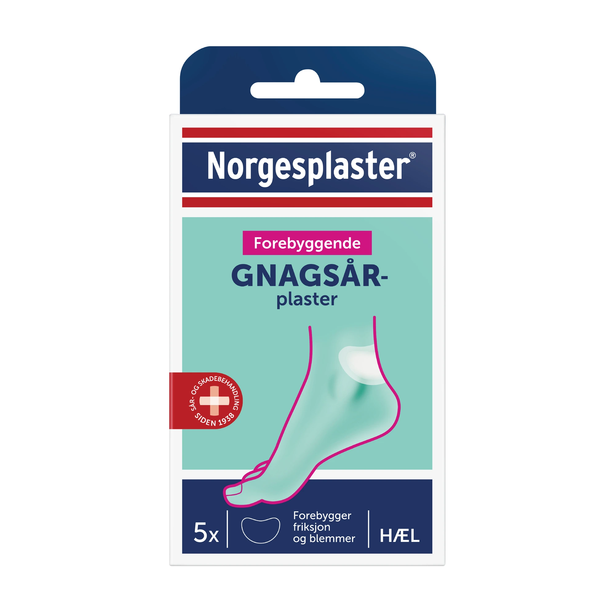 Norgesplaster Forebyggende gnagsårplaster til hæl 5 stk