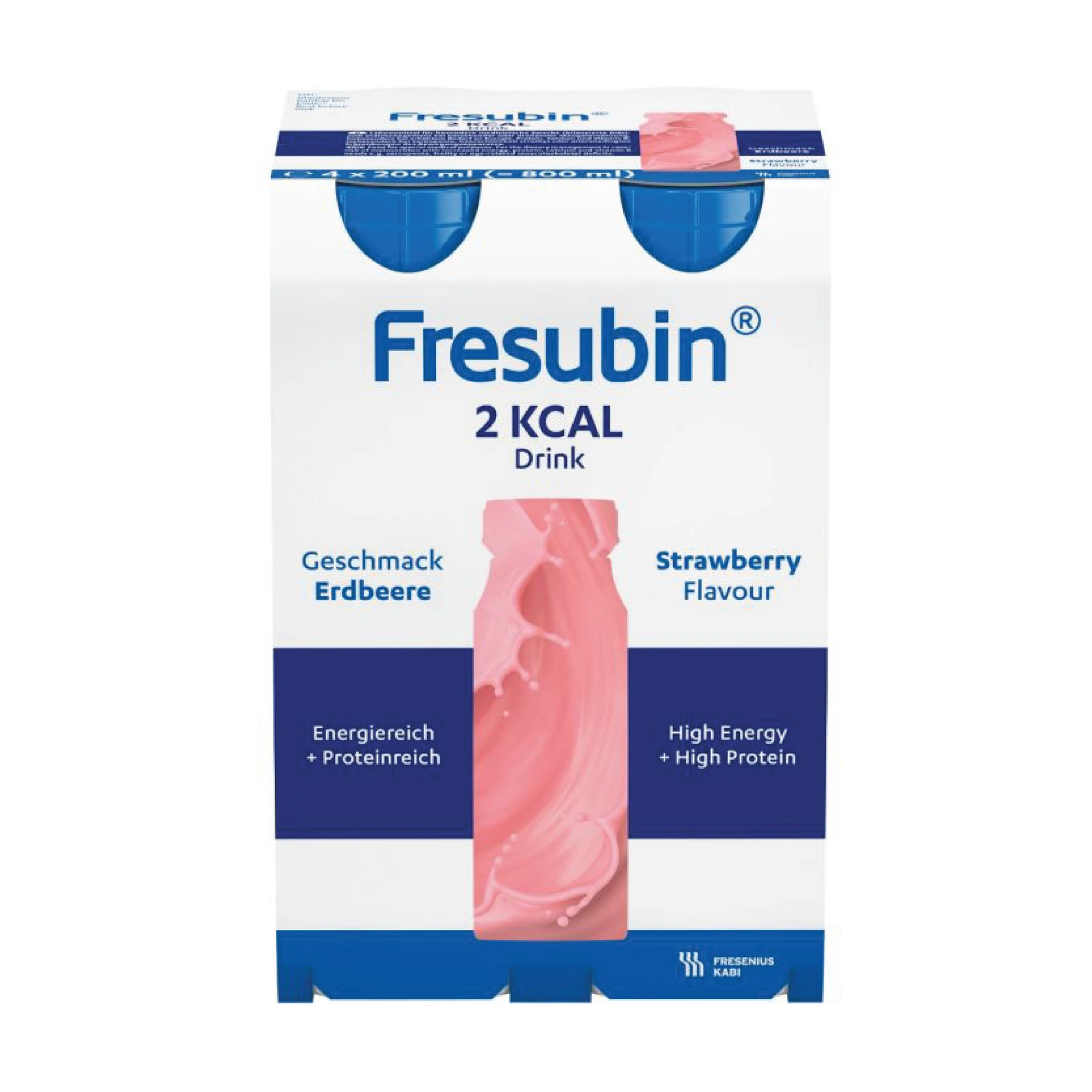 Fresubin 2 kcal Drink næringsdrikk jordbær 4 x 200 ml