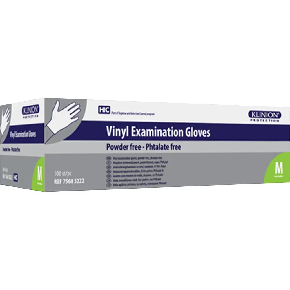 Klinion hanske vinyl M hvit 100 stk