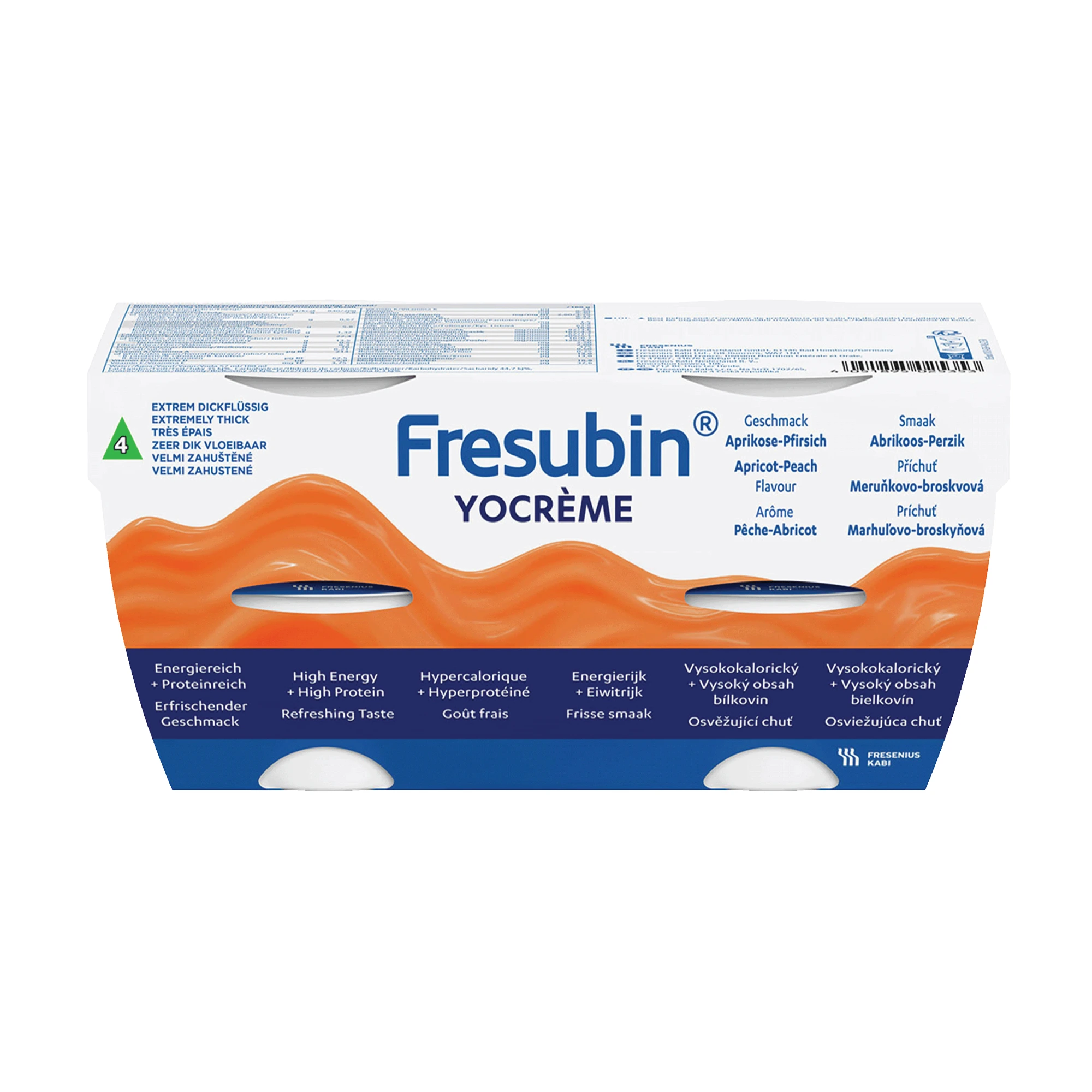 Fresubin YOcrème næringskrem aprikos-fersken 4x125 g