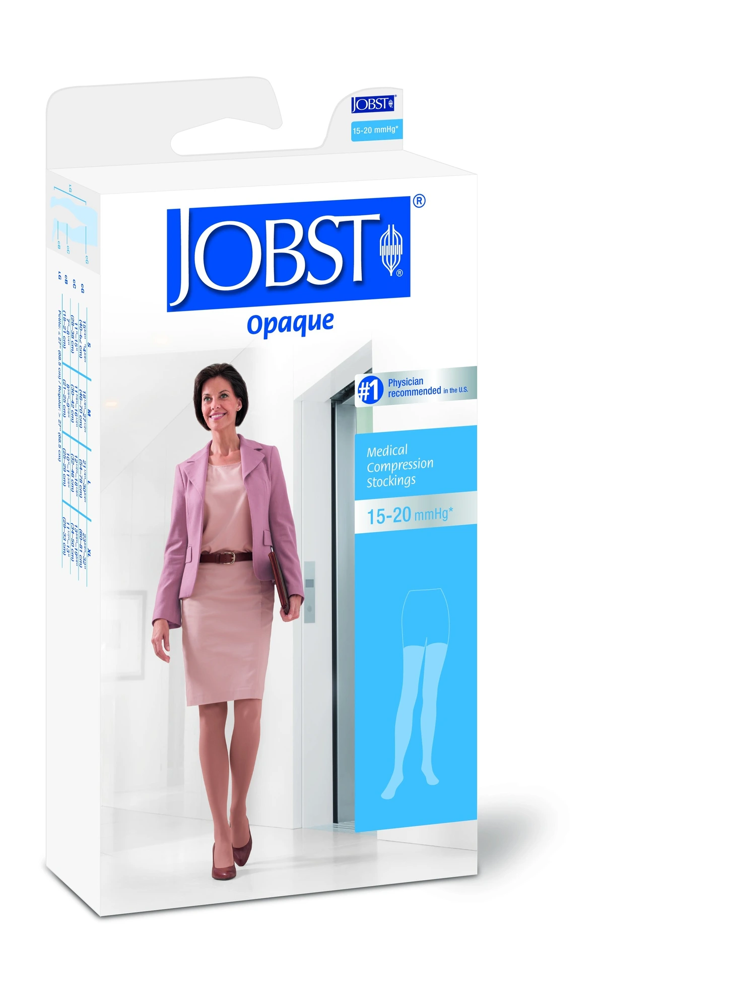 Jobst Opaque klasse 1 lårstrømpe sort str M 1 par