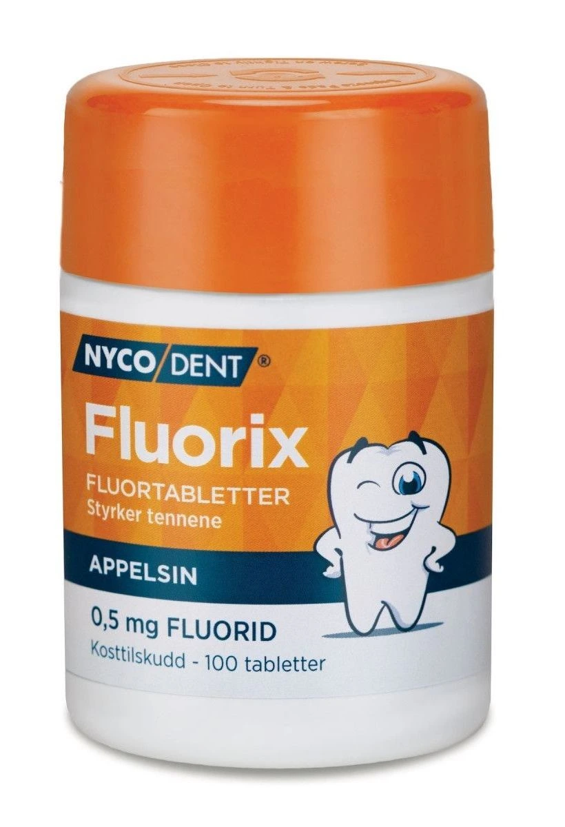 Nycodent fluorix sugetab med appelsinsmak 0,5 mg