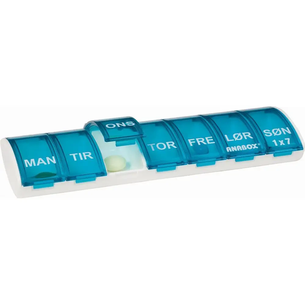 Anabox Ukesdoseringseske enkel, Assorterte farger, 1 stk.