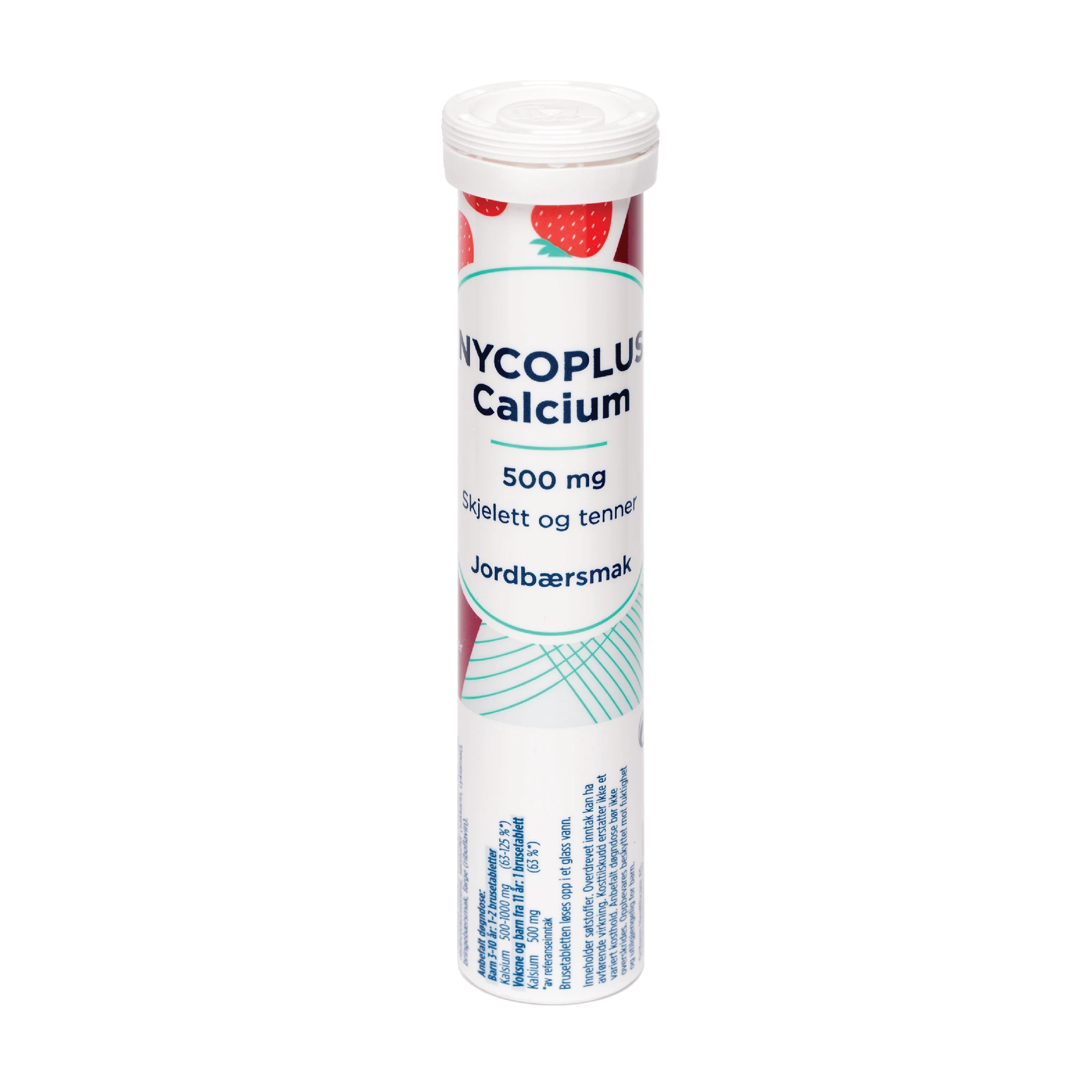 Nycoplus calcium 500mg jordbær brusetab 500 mg