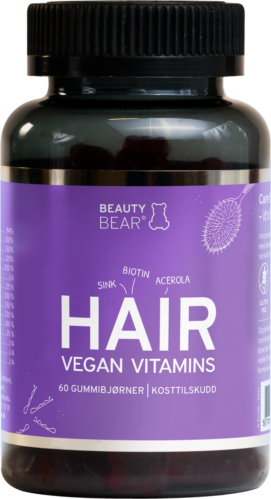 Beauty bear tan vegan vitamins tyggetab 1,5 mg
