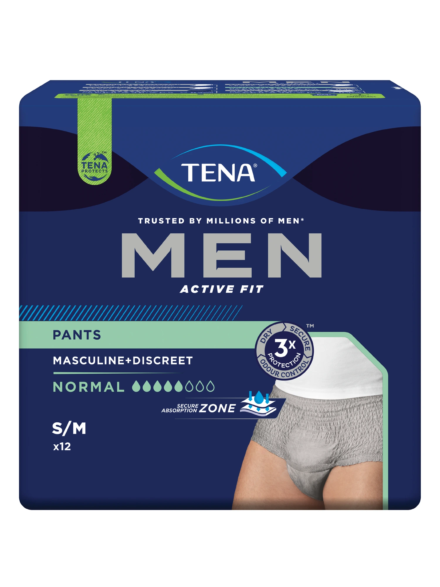 TENA Men Active Fit Pants Normal buksebleie S/M 12 stk