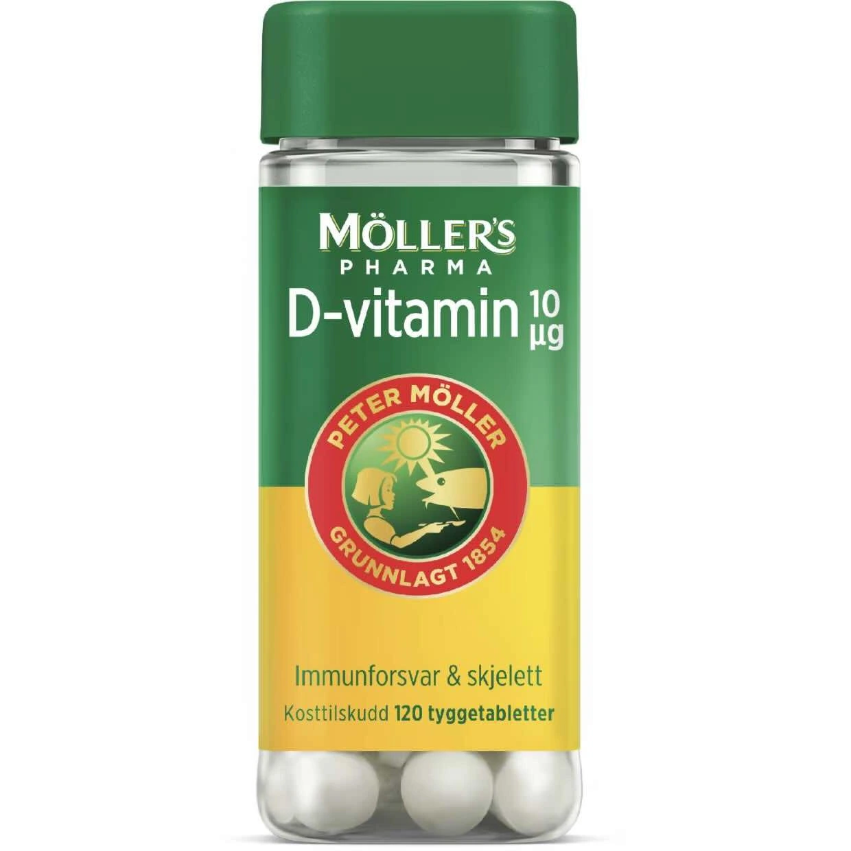 Møllers pharma vitamin-D tyggetab 10 mikrog