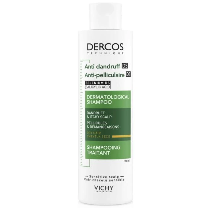 Vichy Dercos flassjampo til tørr hodebunn 200 ml