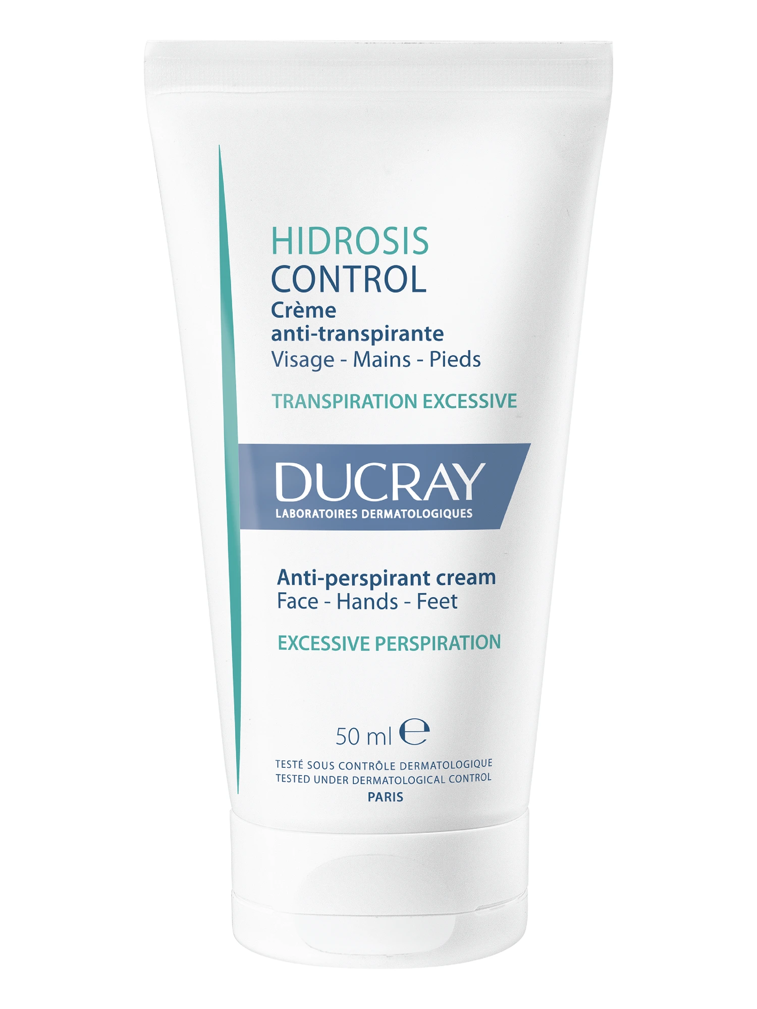 Ducray Hidrosis Control antiperspirant krem til ansikt, hender og føtter 50 ml
