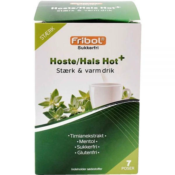 Fribol Hoste/Hals Hot+ sukkerfri varm drikke 7 poser