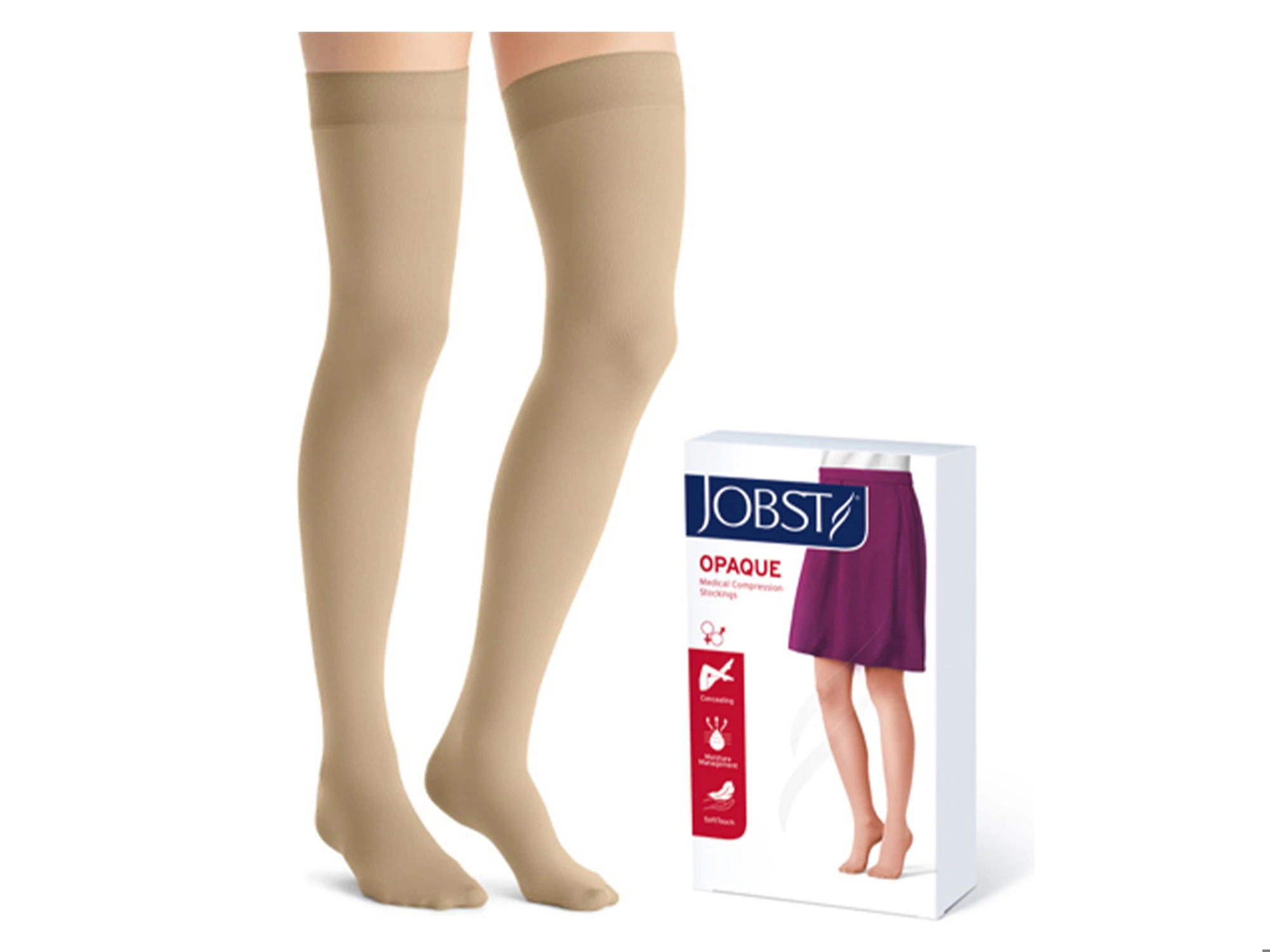 Jobst Opaque klasse 2 lårstrømpe natur str M 1 par