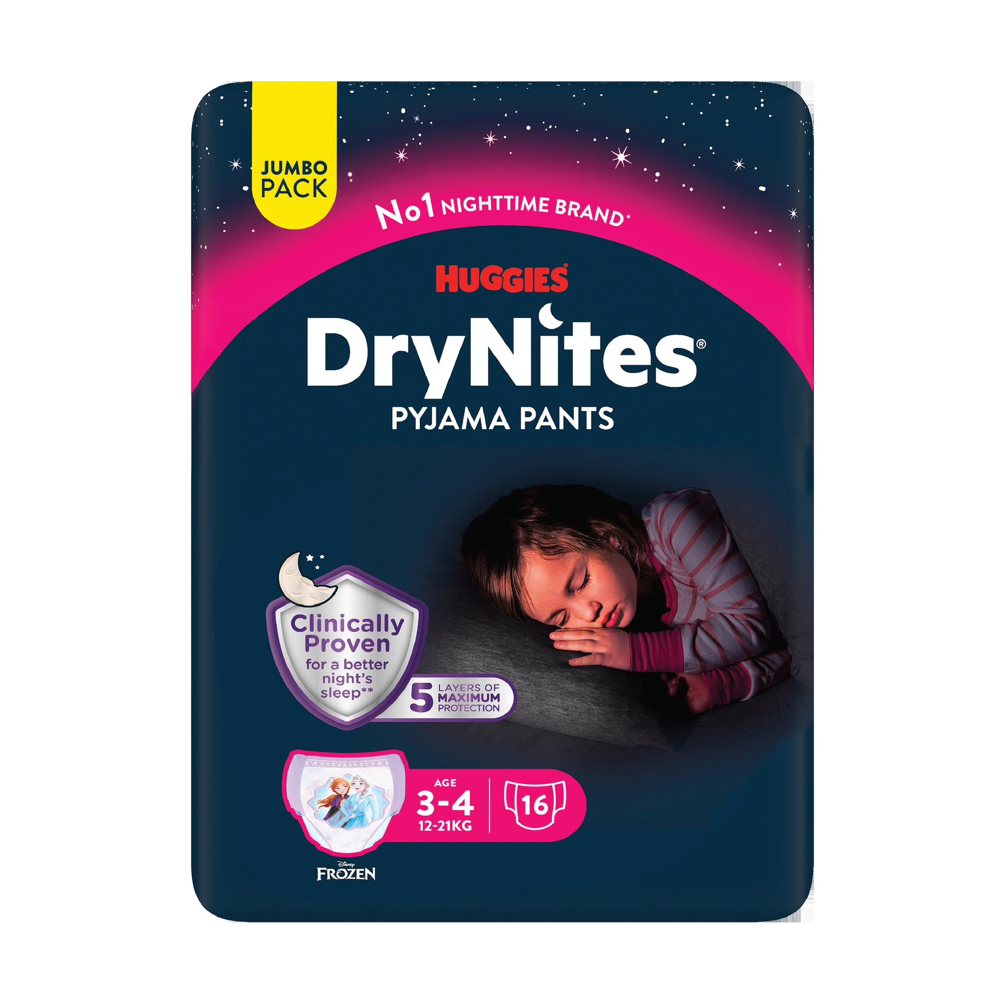 DryNites bleie jente 3-4 år (12-21 kg) 16 stk