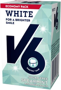 V6 White tyggegummi spearmint 72 g