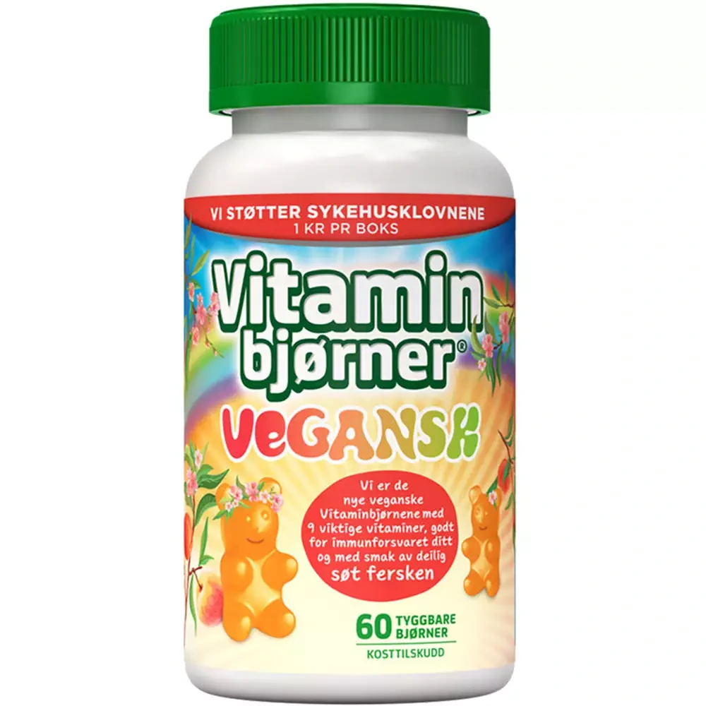 Vitaminbjørner vegansk fersken tyggetab